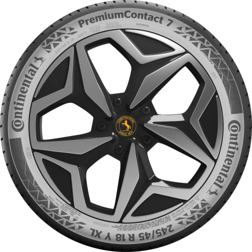 Vedere laterala banda de rulare PremiumContact 7 255/55R19 cu canale largi de drenare pentru protectie impotriva akvaplaning